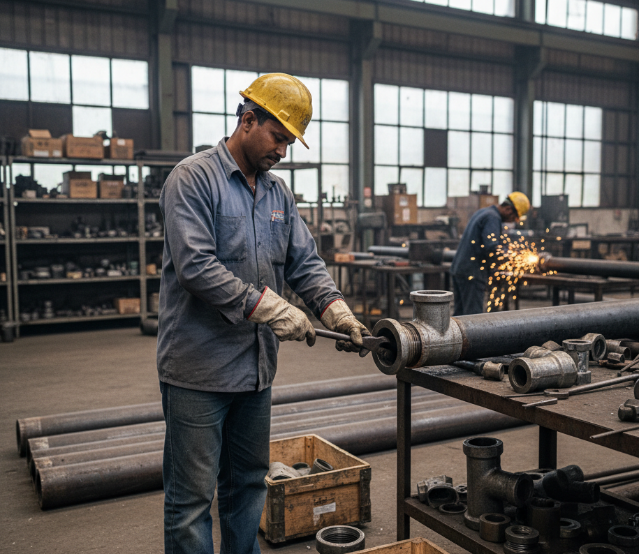 Industrial pipe fittings and components supplied by Nagpur Trading Company